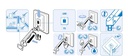 Monitor support four axis