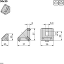 Gusset 30x30 8/8 set