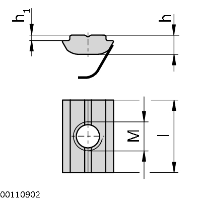 T-slot stone N8 M5 suspended