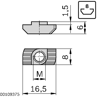 T-nut N8 M5