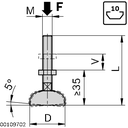 Leveling foot D44 M12x85