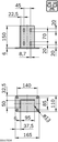 Base plate 45x90, steel (pied)