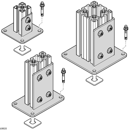 Base plate 45x90, steel (pied)