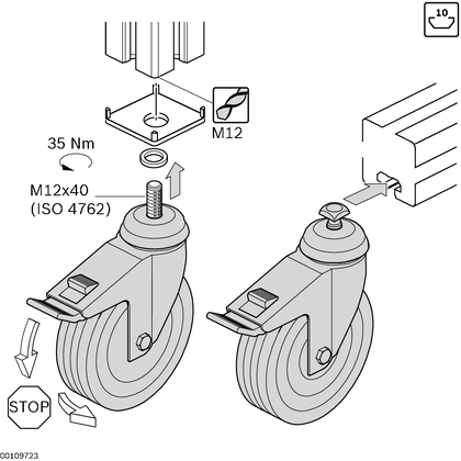 Caster wheel D80 F