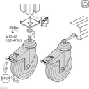 Caster wheel D80 F