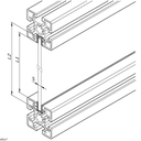 Slot profile 10 L=2000mm Grey