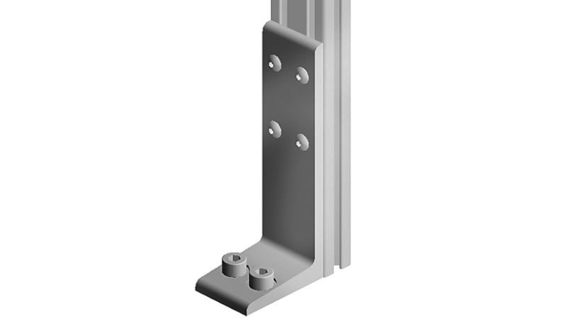 Floor Mount: 45 Series, Aluminum, 45 mm x 140 mm, Double