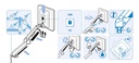 Support écran 5 axes, hauteur réglable (Kit)