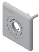 Cap cover 45x45, with hole, grey