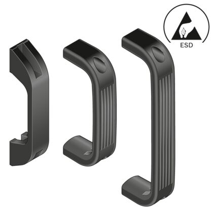 Bow-shaped handle 26x195x58, M8, Black, ESD