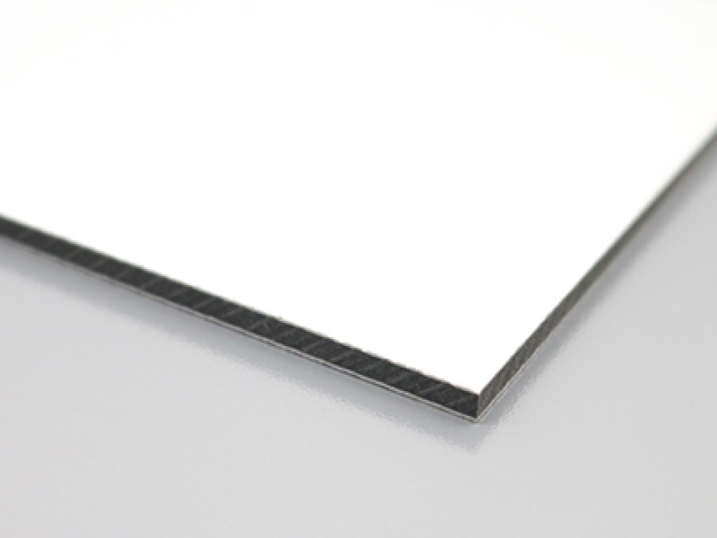 Feuille de composite d'aluminium, ACM, fini blanc (white gloss/matte) 3mm x 48”x 96”