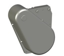 2200 Series Light Load Parallel Shaft Bottom mount package for a 6" wide End Drive conveyor, mounted in the A position, 28:28 pulley ratio *Gearmotor not i