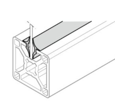 [3842555280] Slot profile N8, L=10000mm, grey (Mounting rim profile Clean, slot 8)